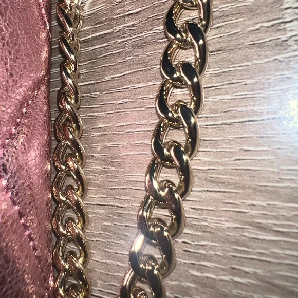 NWT Kate Spade Carey Crossbody Metallic Pink Quilted Leather Micro Chain - Picture 11 of 12